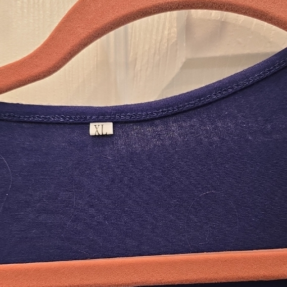 Source Unknown Navy Wrap Midi Dress with Ruffle Hem - Picture 2 of 3